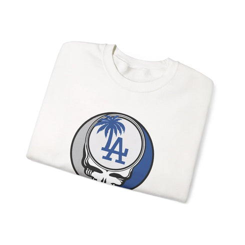 Grateful Dead - Los Angeles Dodgers Grateful Dead Stealie Crewneck Sweatshirt - MLB - StealieShop